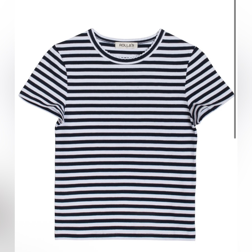 Rolla’s NAVY STRIPE PAROS TEE S Black White